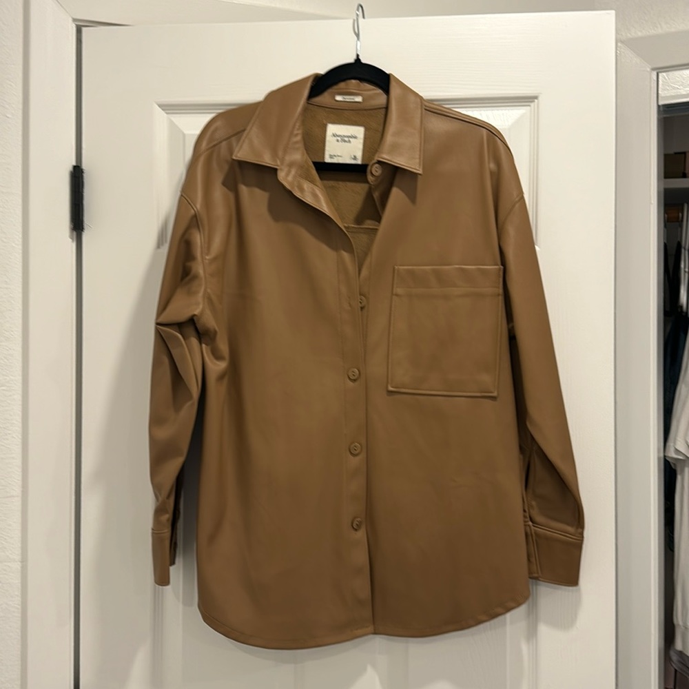 A&F oversized faux leather jacket